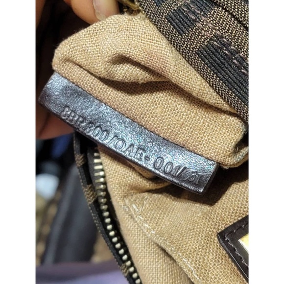 Authentic Fendi Tobacco Zucca Canvas and Leather Oyster Bag Brown - Picture 8 of 11